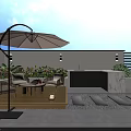 Modern Courtyard Garden Decor With Cozy Outdoor Seating Area And Lush Green Plants Design