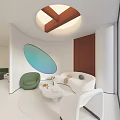 Modern Beauty Hair Salon Interior With Green Chair White Sofa And Oval Decor