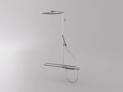 Modern Stainless Steel Shower System With Rainfall Head And Handheld Sprayer 3d model