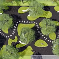 Traditional Karesansui Japanese Garden Design With Stone Paths Green Mossy Areas And Trees
