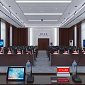 School Smart Classroom Interior With Large Digital Screen Desks And Modern Equipment