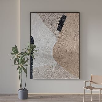 Modern Abstract Painting Simple Texture Hanging Painting 3d model