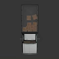 Green Vintage Utility Pickup Truck With Open Bed Carrying Cargo Boxes