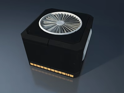 Modern Black Swing Door Design With Circular Top Vent And Gold Bottom Accents 3d model