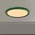 Modern Green Round Ceiling Light With Soft Glow On White Ceiling 3d model