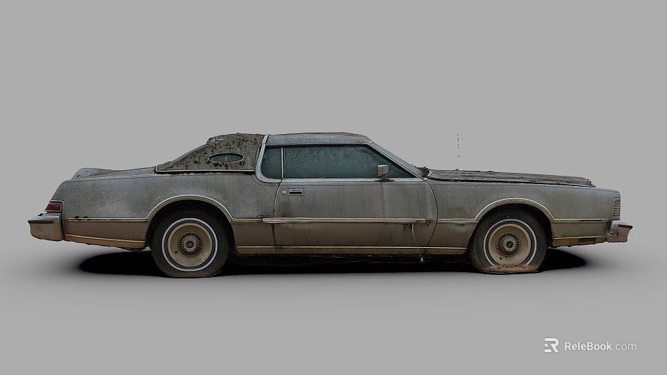Rusty Vintage Classic Car With Weathered Body And Old Steel Wheels 3d model 