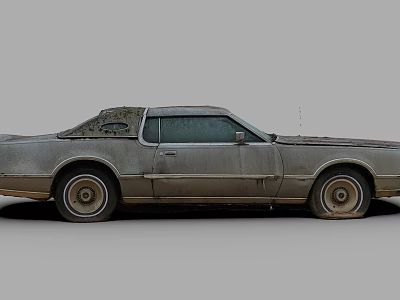 Rusty Vintage Classic Car With Weathered Body And Old Steel Wheels 3d model
