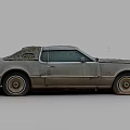 Rusty Vintage Classic Car With Weathered Body And Old Steel Wheels