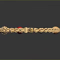 Elegant Golden Chain Necklace With Colorful Pendants Red Beads And Charms