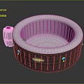 Inflatable Round Home Furniture Bathtub With Gray And White Design And Control Unit
