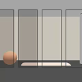 Modern Glass Room Dividers With Textured Patterns And Black Frames In Interior Space