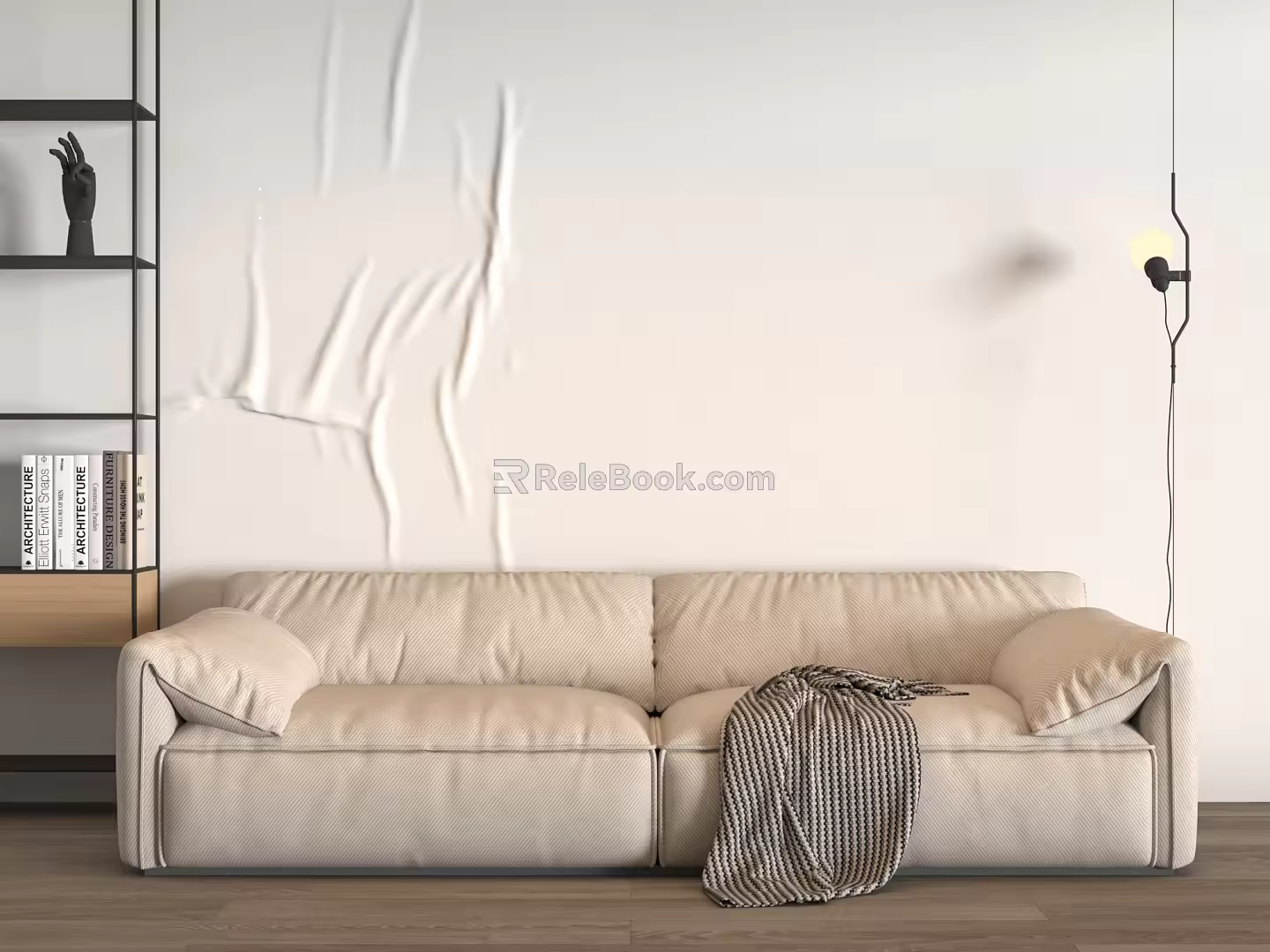 Baxter modern double sofa 3d model
