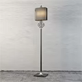 Modern Floor Lamp With Metal Pole And Fabric Shade For Contemporary Home Decoration