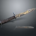 Handcrafted Vintage Engraved Knife With Wooden Handle And Ornate Metal Blade