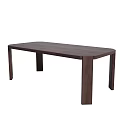 Dark Wooden Dining Table With Simple Design Smooth Tabletop And Sturdy Legs 3d model