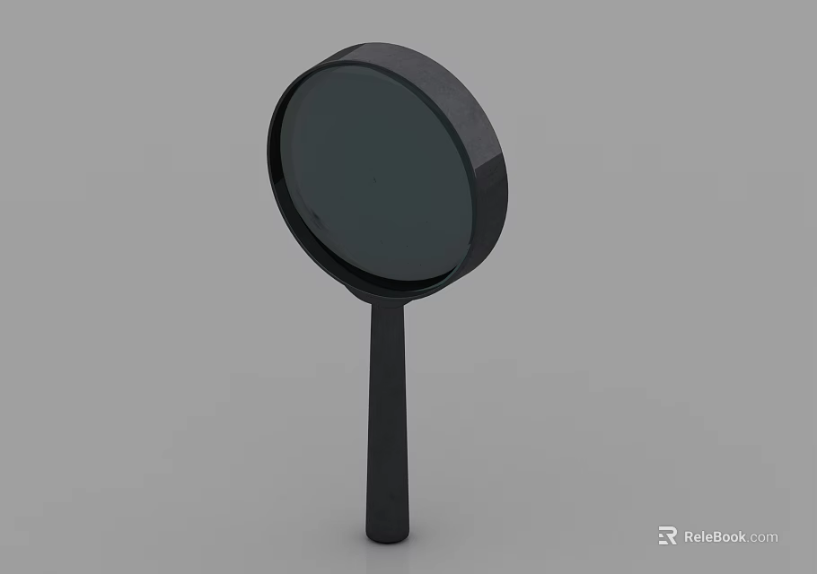 Black Magnifying Glass Daily Life Item with Round Lens and Handle for Everyday Use 3d model 