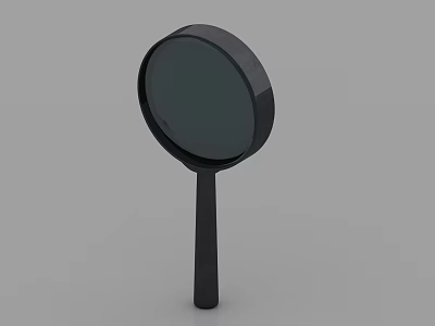 Black Magnifying Glass Daily Life Item with Round Lens and Handle for Everyday Use 3d model
