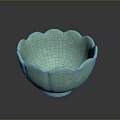 Light Green Petal Shaped Ceramic Bowl for Daily Use and Home Decor