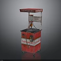Vintage Red Vending Machine With Retro Structure And PEREMPUAN Sign