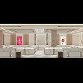 Elegant Modern Jewelry Store Interior Design With Glass Display Counters 3d model