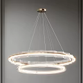 Modern Chandelier Lighting Designs With Circular Curved Metal Frames And Glass Elements 3d model