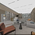 Modern Hotel Lobby Interior With Marble Floor Large Windows Reception Desk And Seating Area