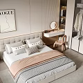 Modern Double Bed 3d model