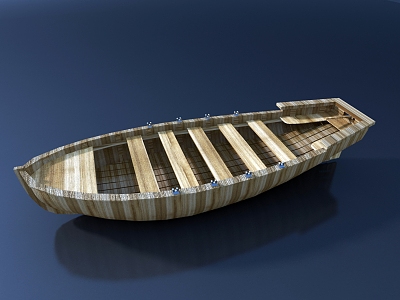 Modern Wooden Boat 3d model