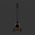 Yellow Hydraulic Jack With Blue Handle Wheels And PONE WALDHAUER Label