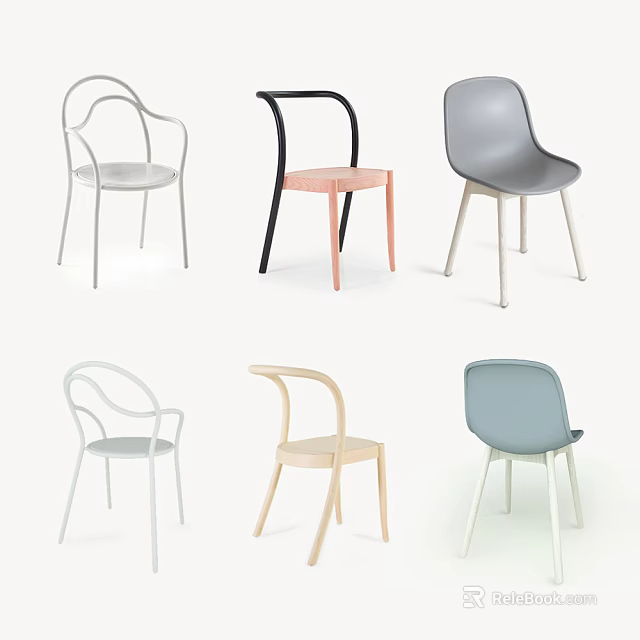 Accent Chairs Modern Stylish Designs With Various Colors Metal Wooden Legs Home Living Room Furniture 3d model 