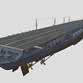 Aircraft Carrier Warship 3D Model With Flight Deck And Tower Structure 3d model
