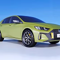 Green Modern Sedan With Sleek Body Design Sporty Front Grille Headlights And Alloy Wheels