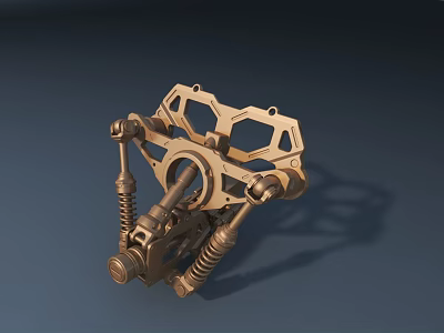 Mechanical Metallic Decorative Ornament Set in Industrial Style for Home Decoration 3d model