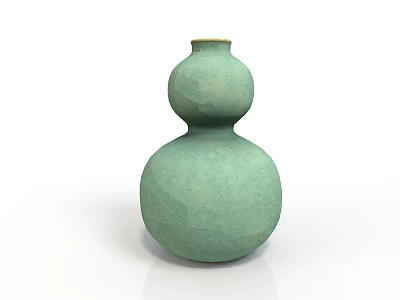 Green Gourd Shaped Sculpture Vase With Smooth Surface And Classic Design 3d model