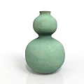 Green Gourd Shaped Sculpture Vase With Smooth Surface And Classic Design