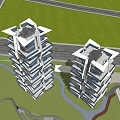 Modern High Rise Buildings With Unique Architectural Design Balconies And Glass Facades Against Blue Sky