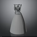 Aerospace Rocket Engine With White Conical Base And Silver Components
