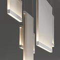 Modern Minimalist Rectangular Pendant Lights With Sleek Design And Illuminated Edges 3d model