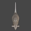 Gray Small Mouse With Big Ears And Short Tail Standing On White Background