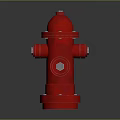 Red Fire Hydrant With Top Cap Valve And Base On Dark Background