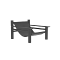 Modern Black Leather Lounge Chair with Minimalist Sturdy Frame Design