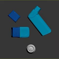 Portable Medical Electronic Inhaler Device with Blue Casing and Silver Canister