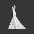 White Elegant Wedding Dress With Cap Sleeves And Fitted Mermaid Skirt Design