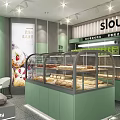Slowcity Puffy Bread Factory Dessert Shop With Display Case Counter Wall Posters And Green Plants