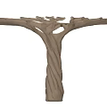 Natural Style Tree Like Column With Branch Shaped Top And Textured Trunk 3d model