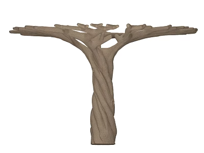 Natural Style Tree Like Column With Branch Shaped Top And Textured Trunk 3d model