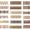 Various Types of Wooden and Bamboo Garden Fences with Different Designs and Patterns