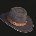Stylish Brown Woven Hat With Leather Belt Buckle Design