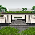 Modern Garden Landscape Design With Neatly Arranged Trees Green Lawns And Paths