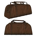Brown Genuine Leather Duffle Bag With Top Handle And Metal Buckle Accents